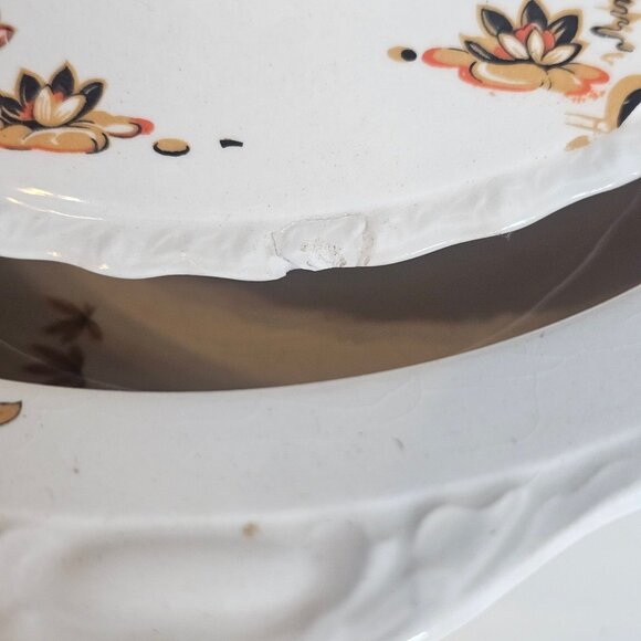 Myott Staffordshire Covered Dish - Floral Porcelain 10" - Picture 3 of 5